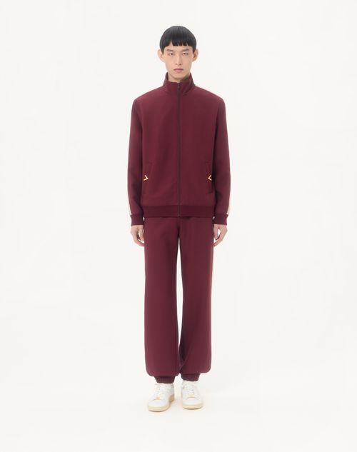 Valentino - Valentino Nylon Sweatshirt With Vgold - Maroon - Man - T-shirts And Sweatshirts